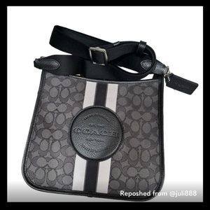 NWOT COACH Dempsey File Bag in Signature Jacquard with Stripe and Coach Patch